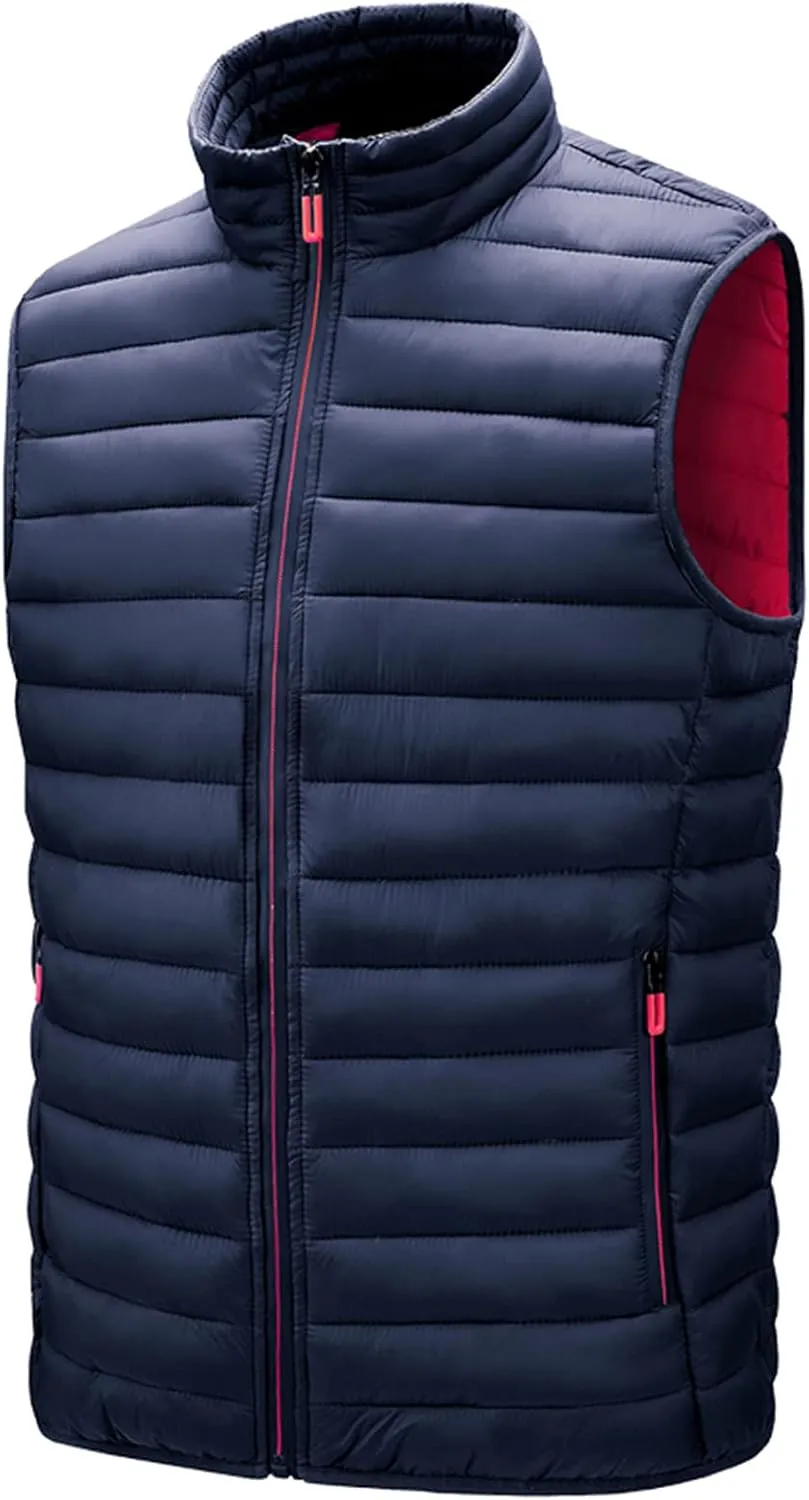 Mens Vest Jackets Sleeveless Vest Autumn Mens Warm Vest Homme Winter Casual Padded Cotton Waistcoat