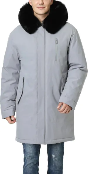 Men's Waterproof Winter Coat Warm Long Down Parka Coat Wind and Water Resistant Puffer Jacket with Hooded