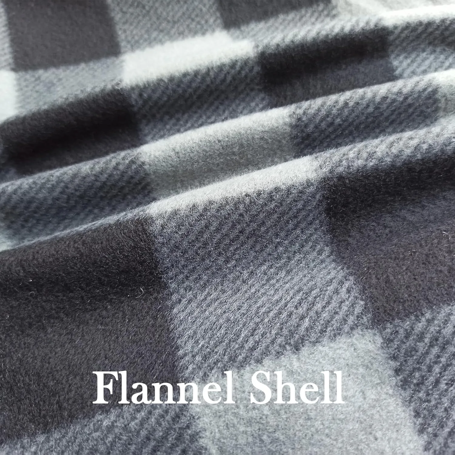 Men's Zip Up Fashion Hoodies Fleece Sherpa Lined Winter Warm Sweatshirt Plaid Flannel Hooded