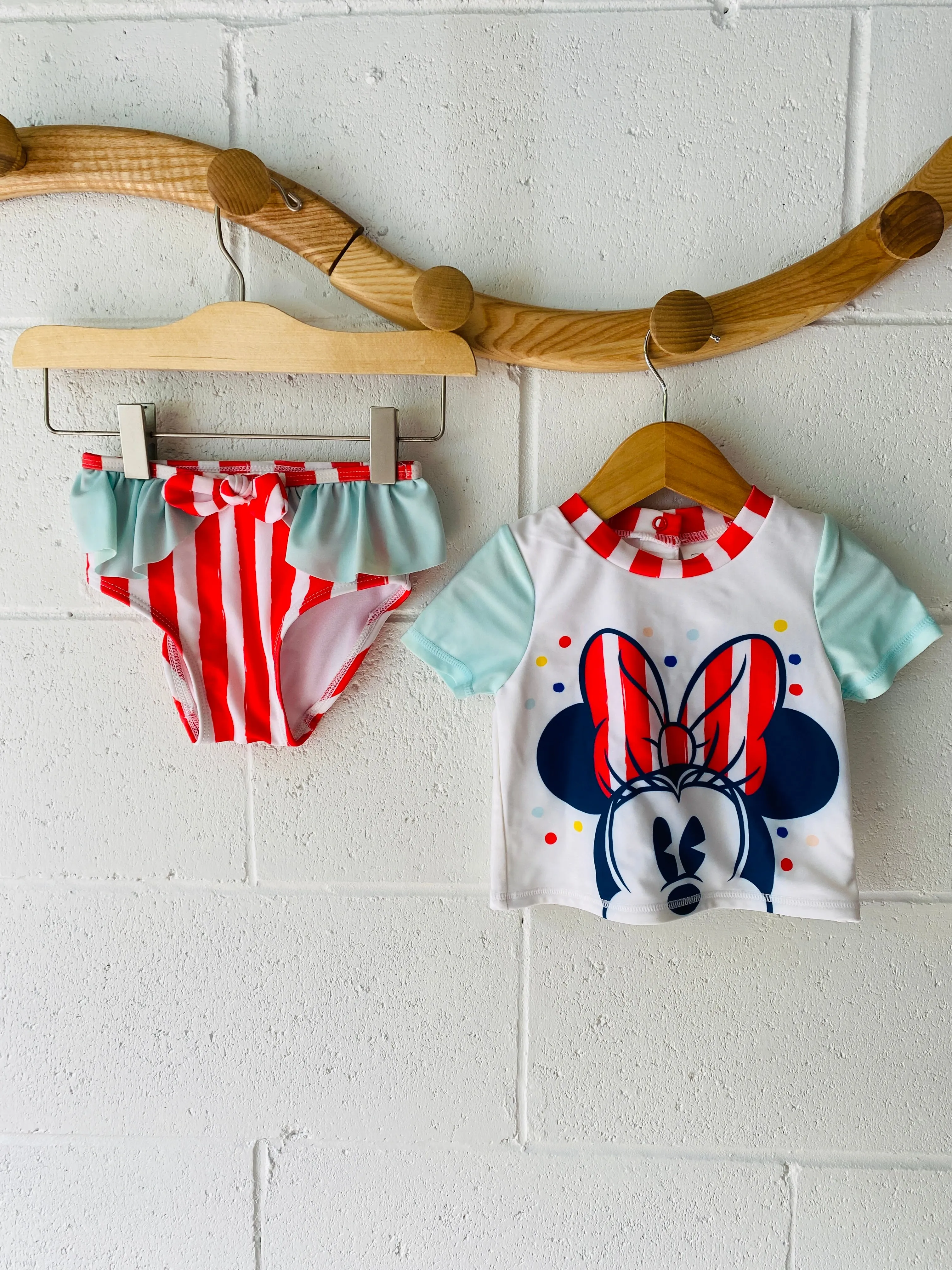 Minnie Two Piece Rash Guard, 12-18 months