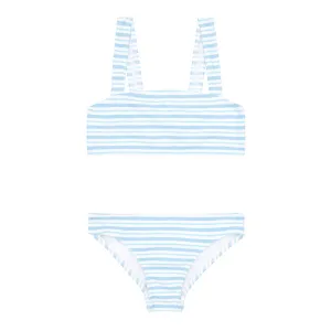 minnow x j.crew girls peri blue stripe bandeau bikini