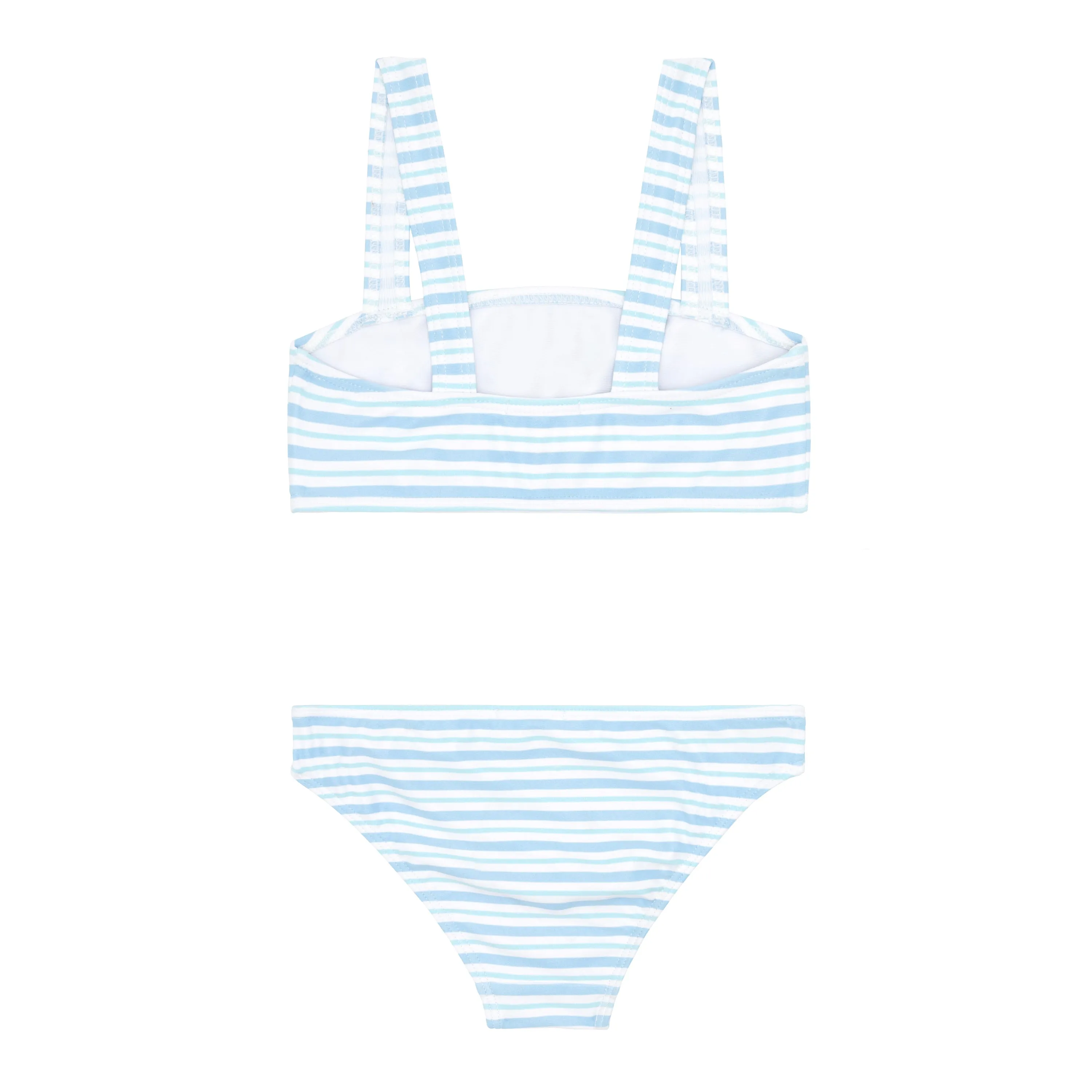 minnow x j.crew girls peri blue stripe bandeau bikini