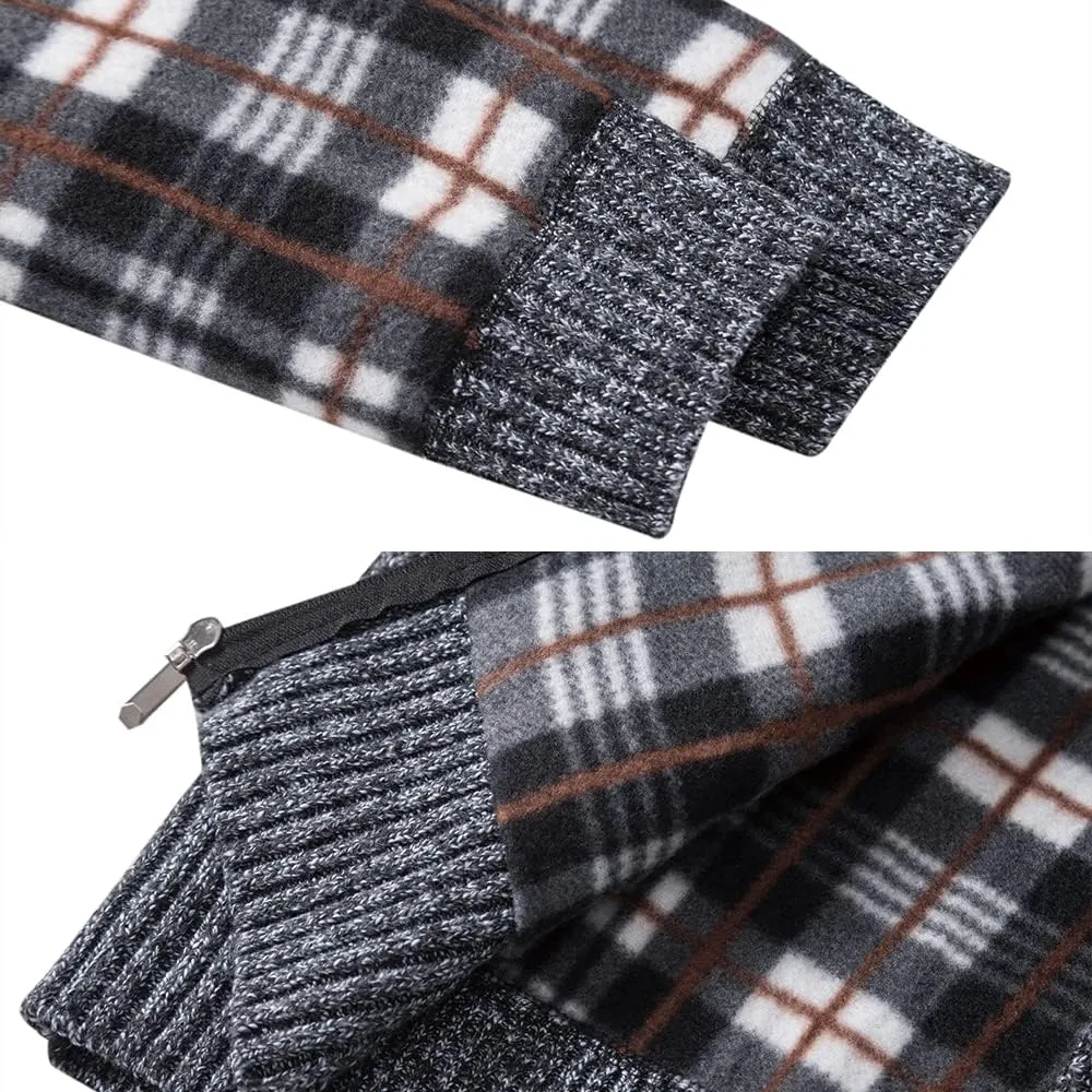 Msmsse Mens Cardigan Sweaters Full Zip Up Stand Collar Casual Knitted Sweater with 2 Front Pockets