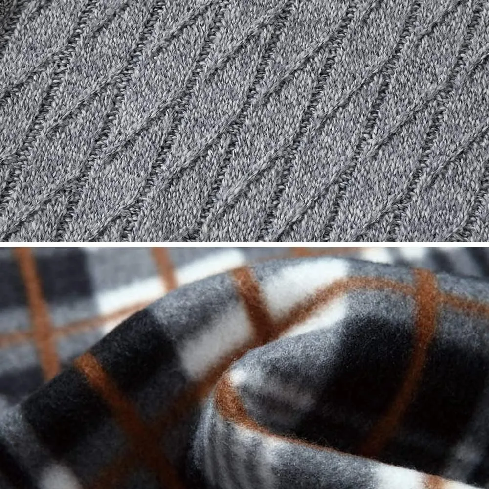 Msmsse Mens Cardigan Sweaters Full Zip Up Stand Collar Casual Knitted Sweater with 2 Front Pockets