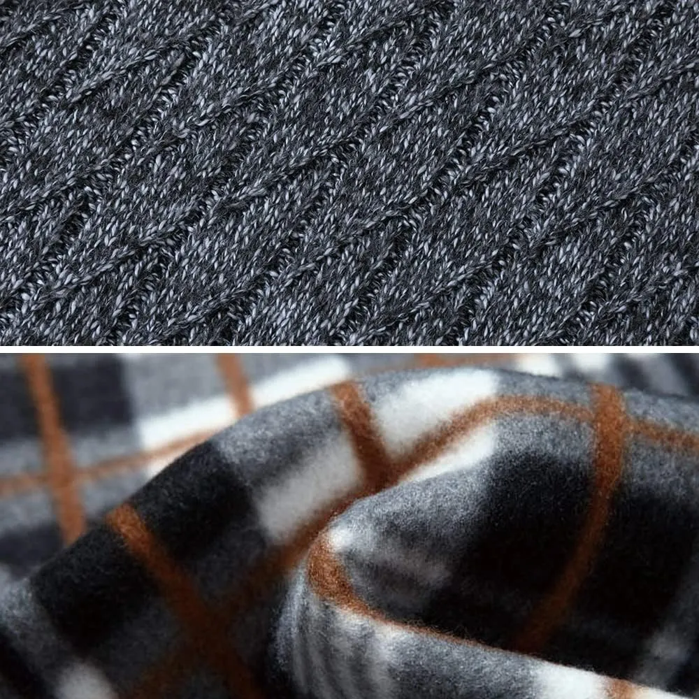 Msmsse Mens Cardigan Sweaters Full Zip Up Stand Collar Casual Knitted Sweater with 2 Front Pockets