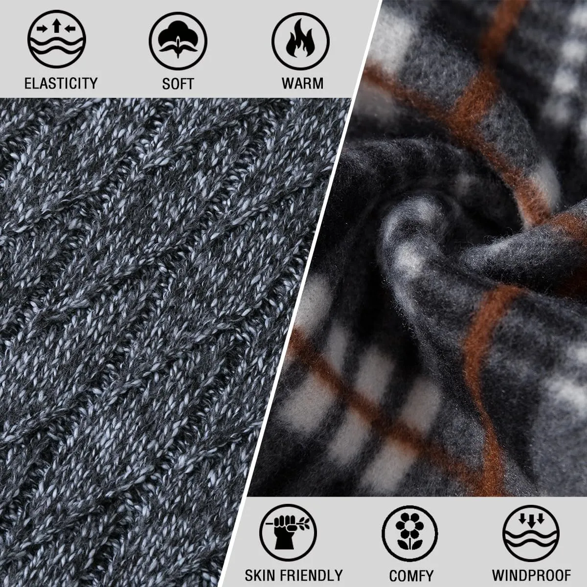 Msmsse Mens Cardigan Sweaters Full Zip Up Stand Collar Casual Knitted Sweater with 2 Front Pockets