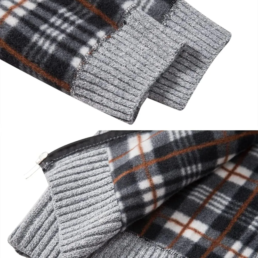 Msmsse Mens Cardigan Sweaters Full Zip Up Stand Collar Casual Knitted Sweater with 2 Front Pockets