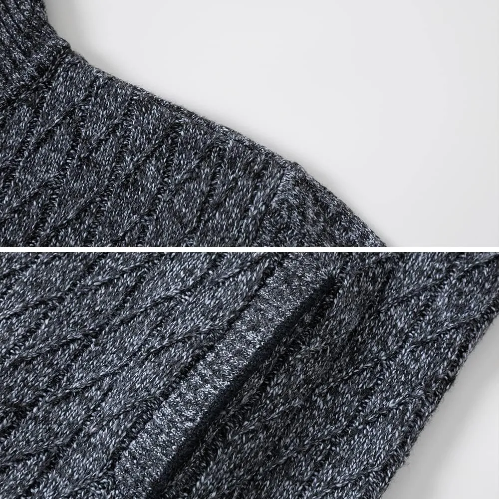 Msmsse Mens Cardigan Sweaters Full Zip Up Stand Collar Casual Knitted Sweater with 2 Front Pockets