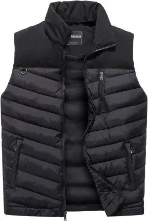 Msmsse Men's Outerwear Vests Winter Outdoor Removable Hooded Padded Puffer Vest for Men