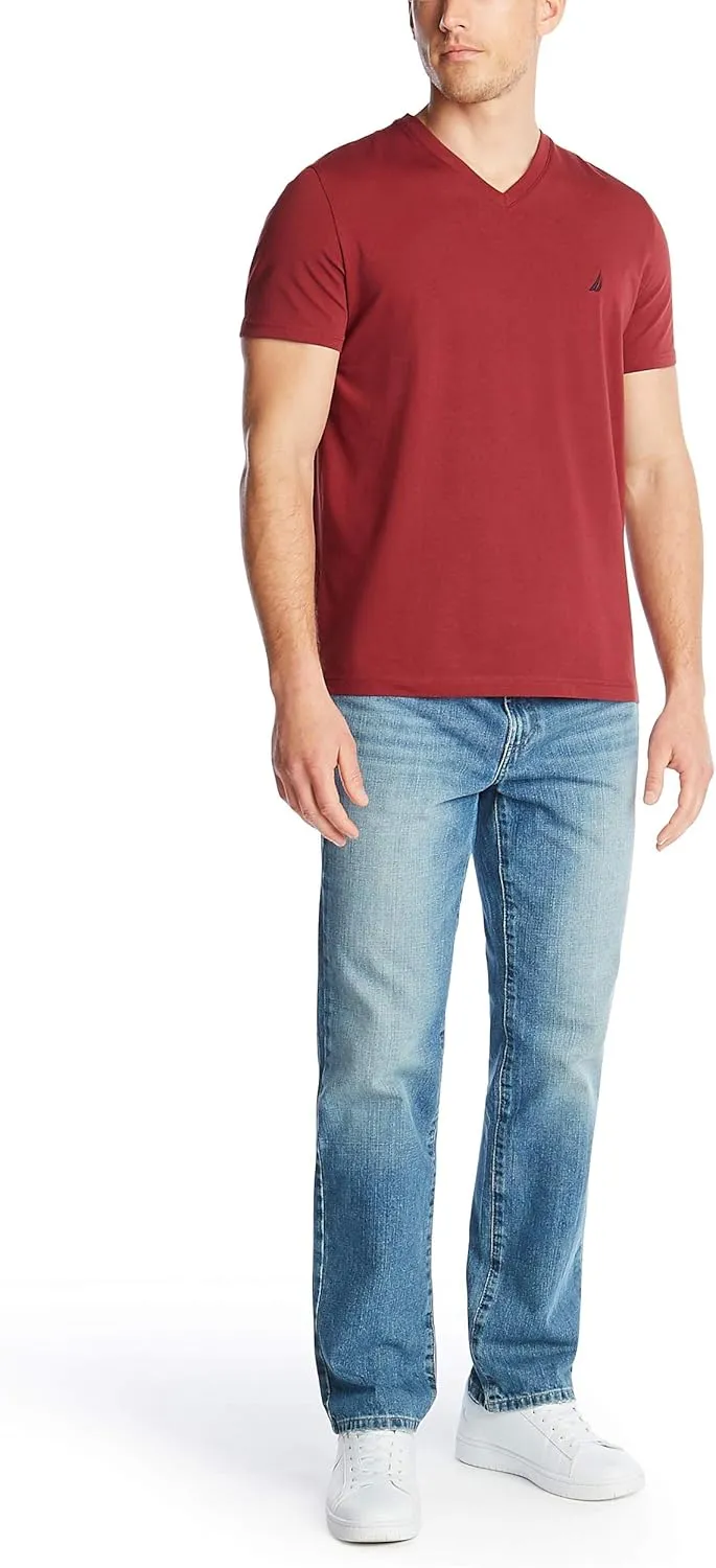 Nautica Men's Short Sleeve Solid Slim Fit V-Neck T-Shirt