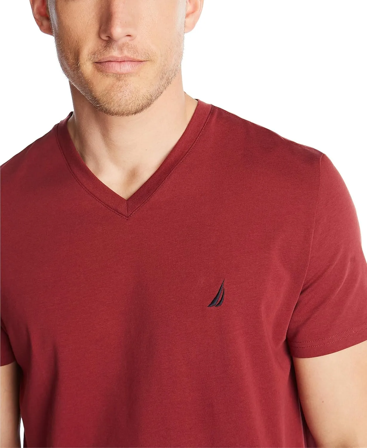 Nautica Men's Short Sleeve Solid Slim Fit V-Neck T-Shirt