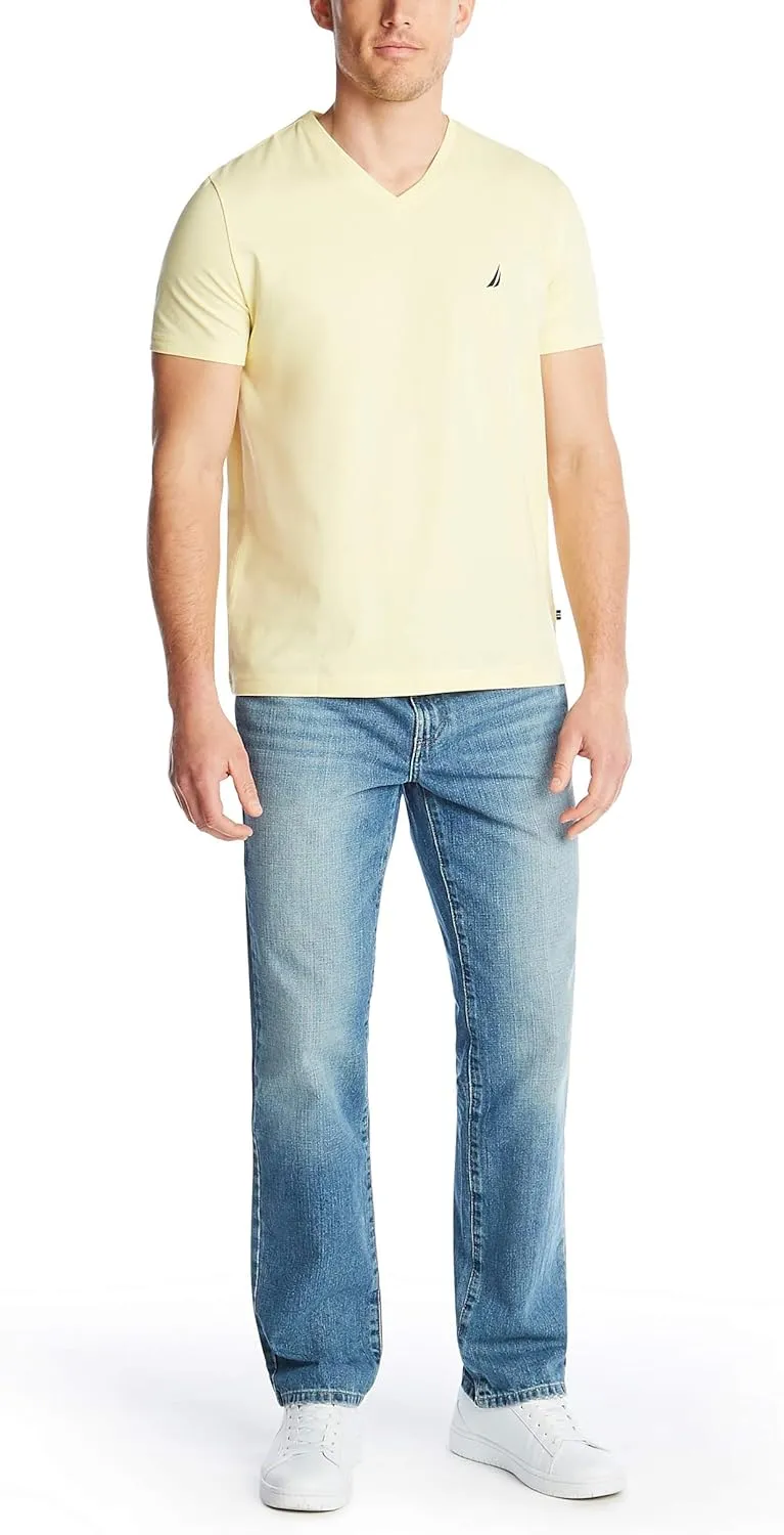 Nautica Men's Short Sleeve Solid Slim Fit V-Neck T-Shirt