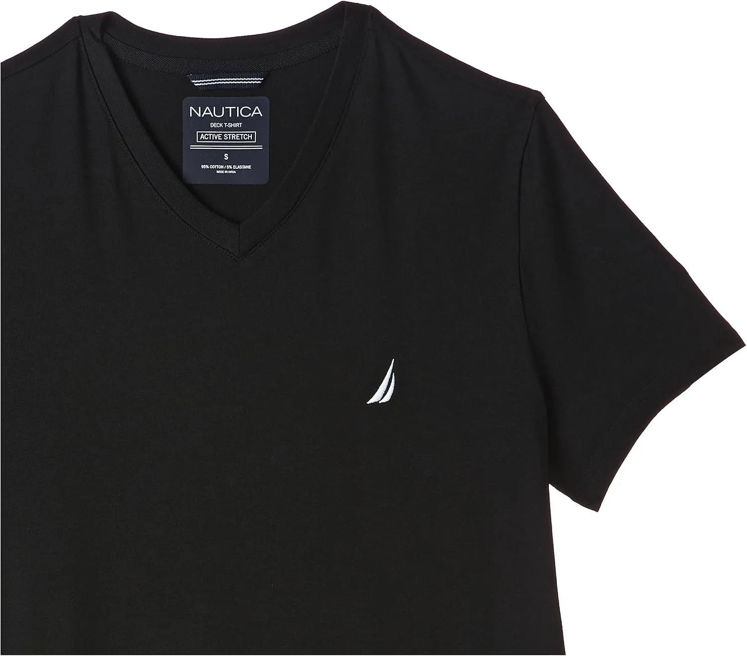Nautica Men's Short Sleeve Solid Slim Fit V-Neck T-Shirt