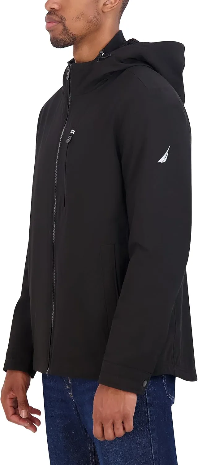 Nautica Men's Transitional Sherpa Lined Hooded Jacket