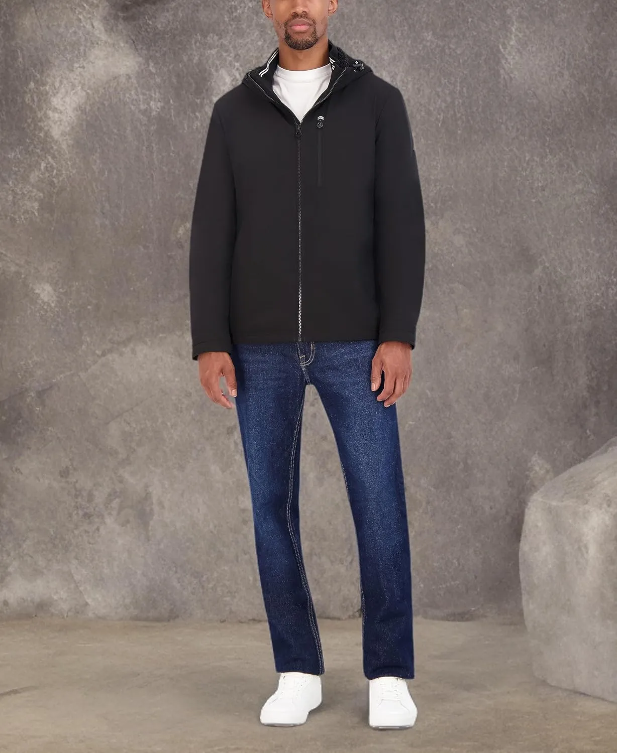 Nautica Men's Transitional Sherpa Lined Hooded Jacket