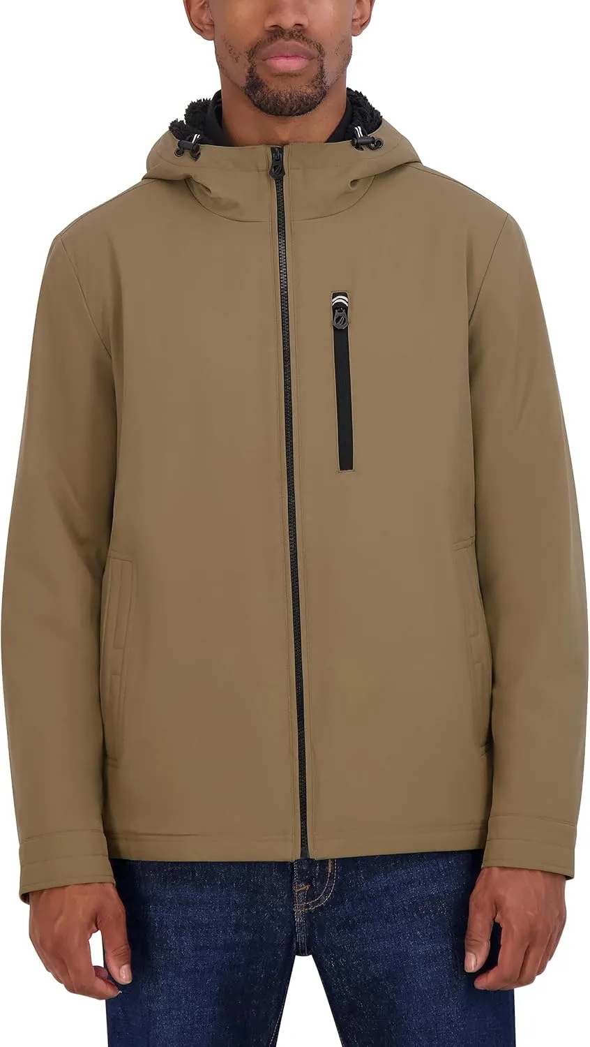 Nautica Men's Transitional Sherpa Lined Hooded Jacket