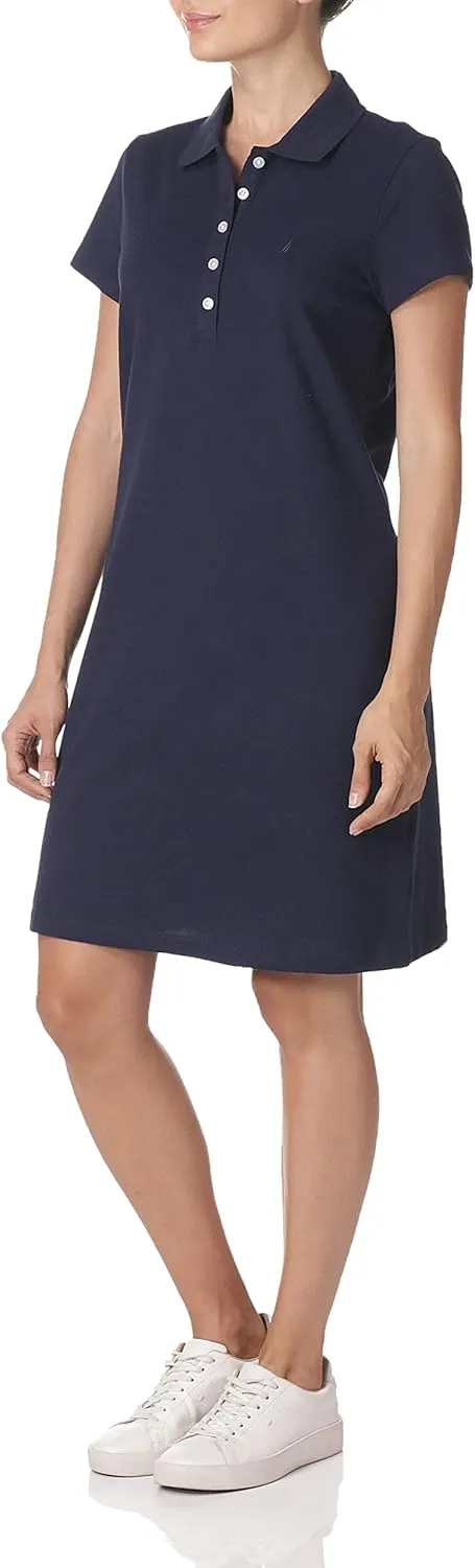 Nautica Women's Easy Classic Short Sleeve Stretch Cotton Polo Dress
