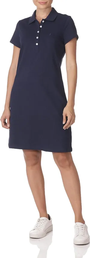 Nautica Women's Easy Classic Short Sleeve Stretch Cotton Polo Dress