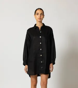 Nusa Button Up Top | Black