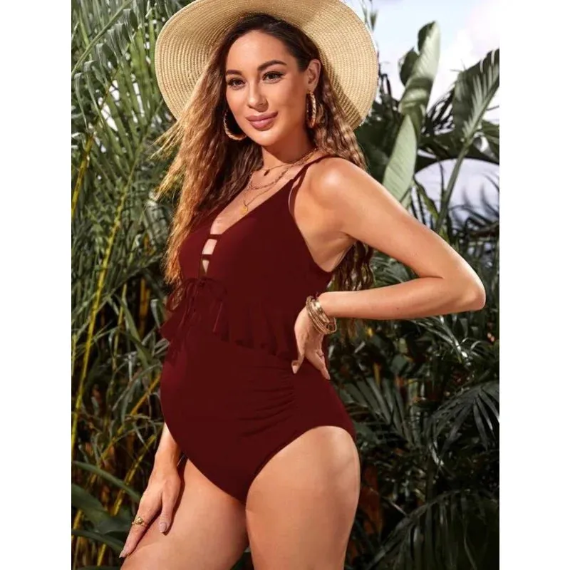 One Piece Swimsuit Maternity Tankinis Beachwear Pregnant Suit