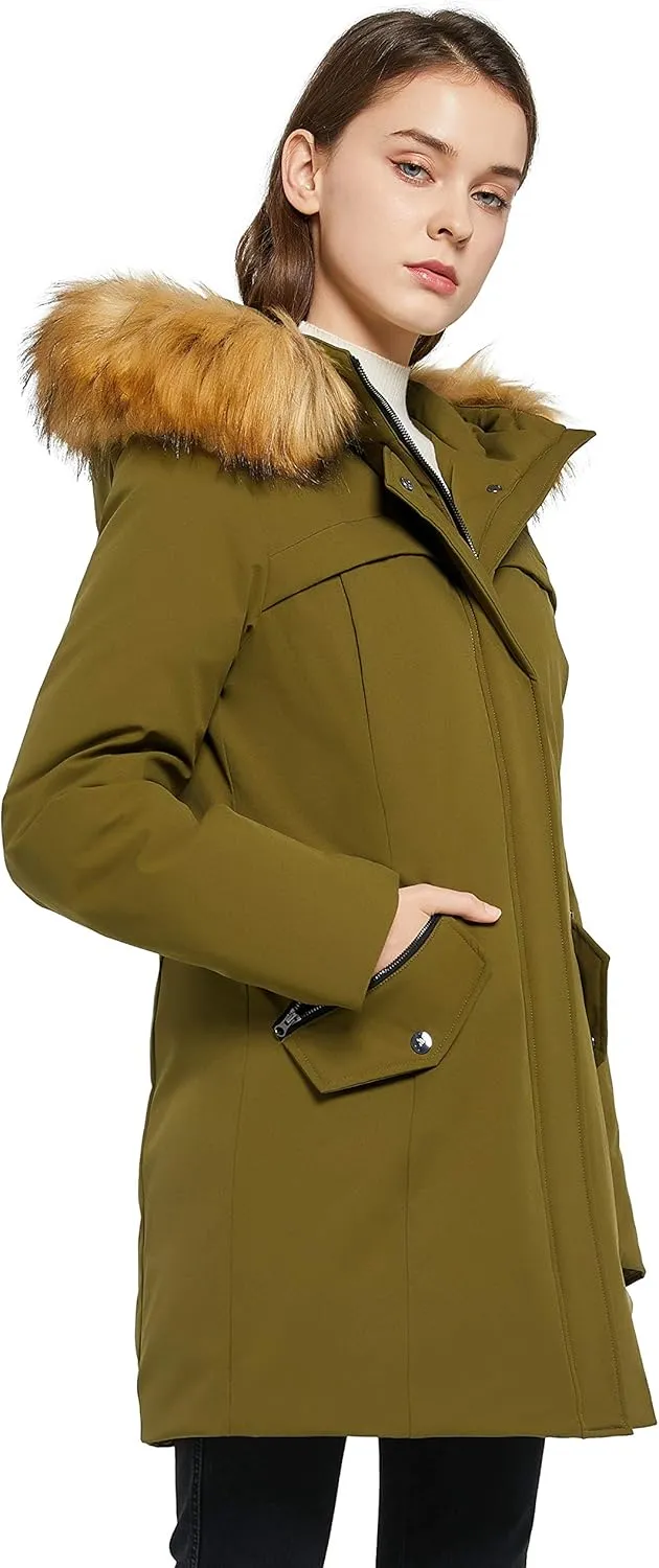Orolay Women's Down Jacket with Removable Hood Winter Down Coat