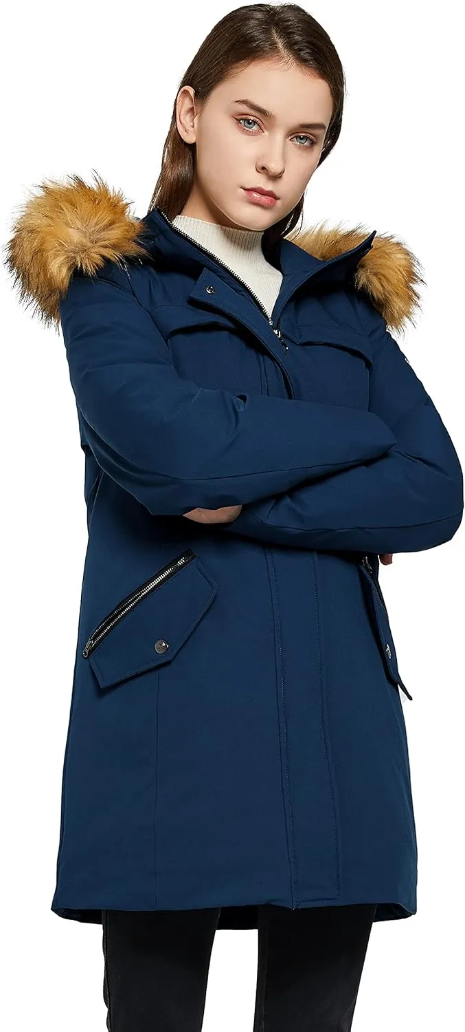 Orolay Women's Down Jacket with Removable Hood Winter Down Coat