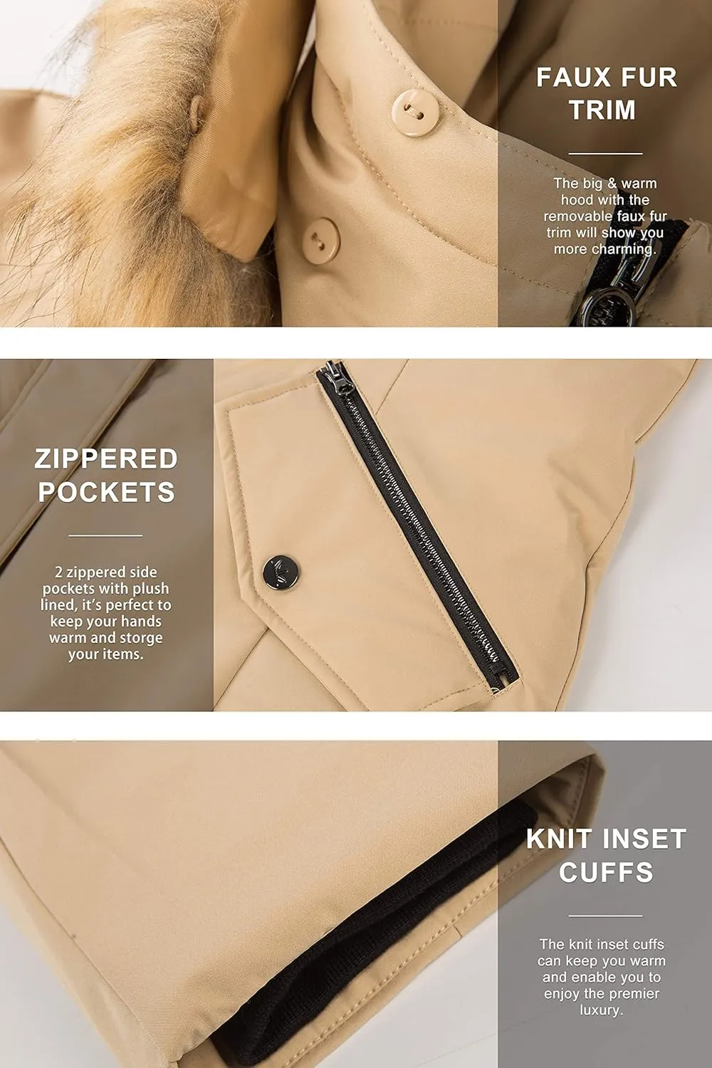Orolay Women's Down Jacket with Removable Hood Winter Down Coat