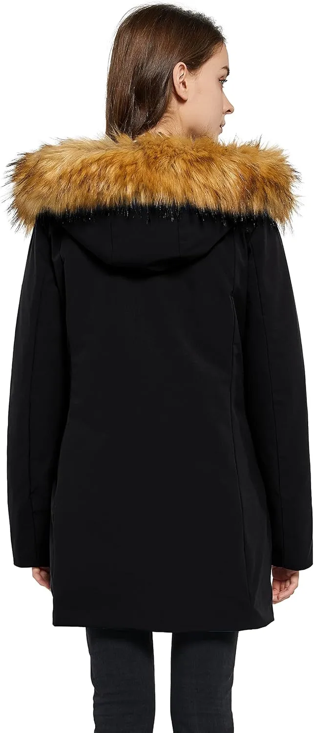 Orolay Women's Down Jacket with Removable Hood Winter Down Coat