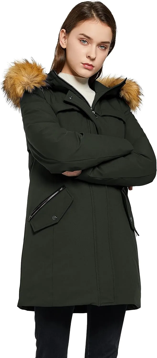 Orolay Women's Down Jacket with Removable Hood Winter Down Coat
