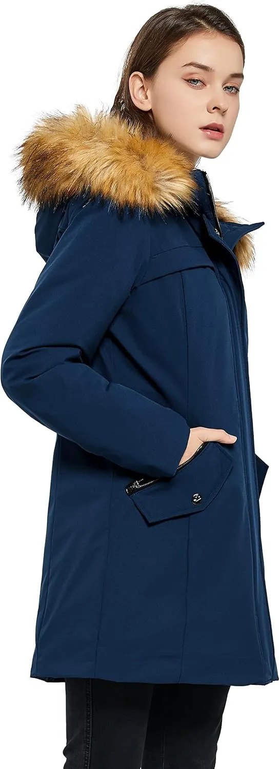 Orolay Women's Down Jacket with Removable Hood Winter Down Coat