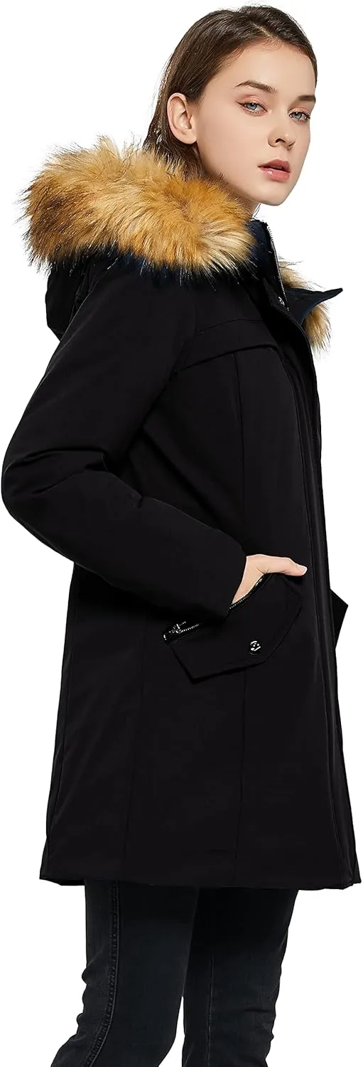 Orolay Women's Down Jacket with Removable Hood Winter Down Coat