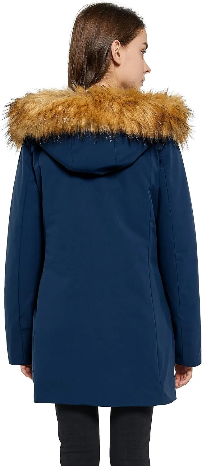 Orolay Women's Down Jacket with Removable Hood Winter Down Coat