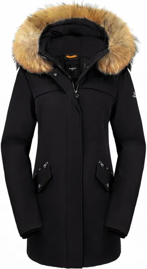 Orolay Women's Down Jacket with Removable Hood Winter Down Coat