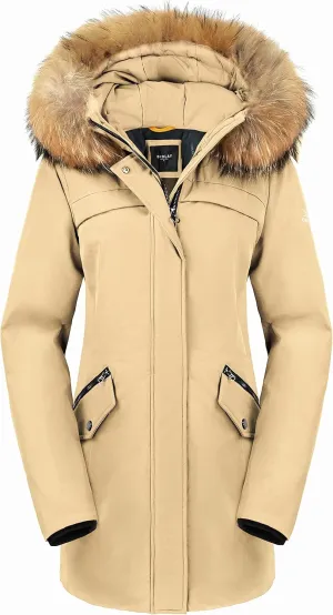 Orolay Women's Down Jacket with Removable Hood Winter Down Coat