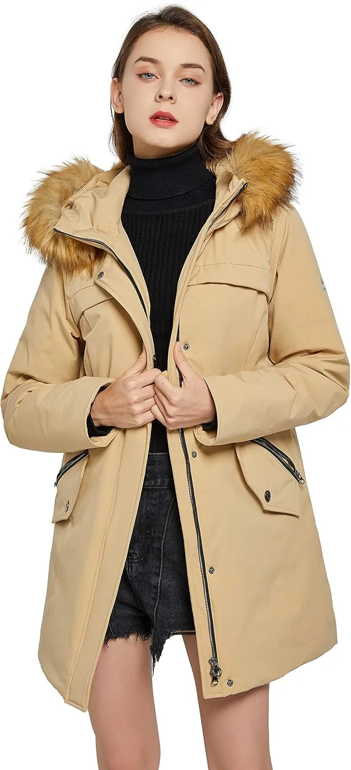 Orolay Women's Down Jacket with Removable Hood Winter Down Coat