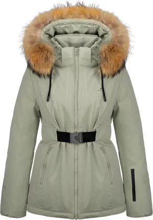 Orolay Women's Lightweight Plaid Down Coat Mid-Length Jacket with Oversize Pockets