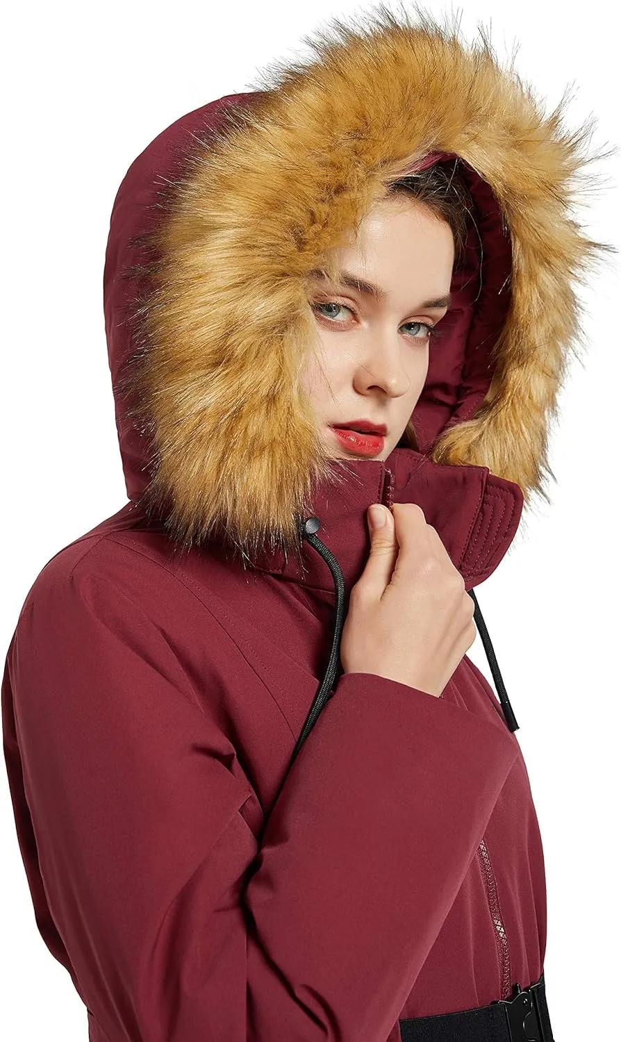 Orolay Women's Lightweight Plaid Down Coat Mid-Length Jacket with Oversize Pockets