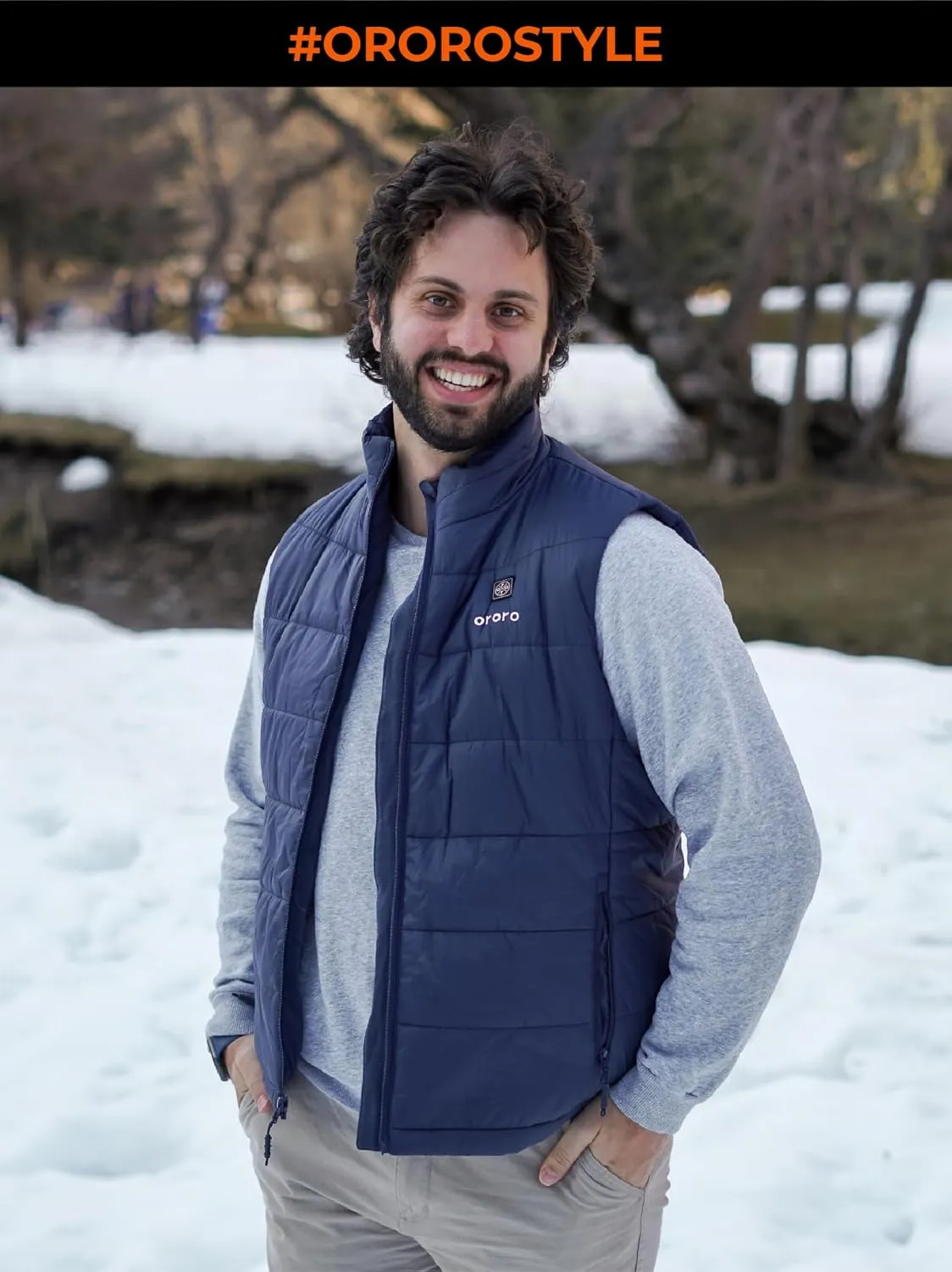 ORORO Men's Lightweight Heated Vest with Battery Pack (Charger Not Included)