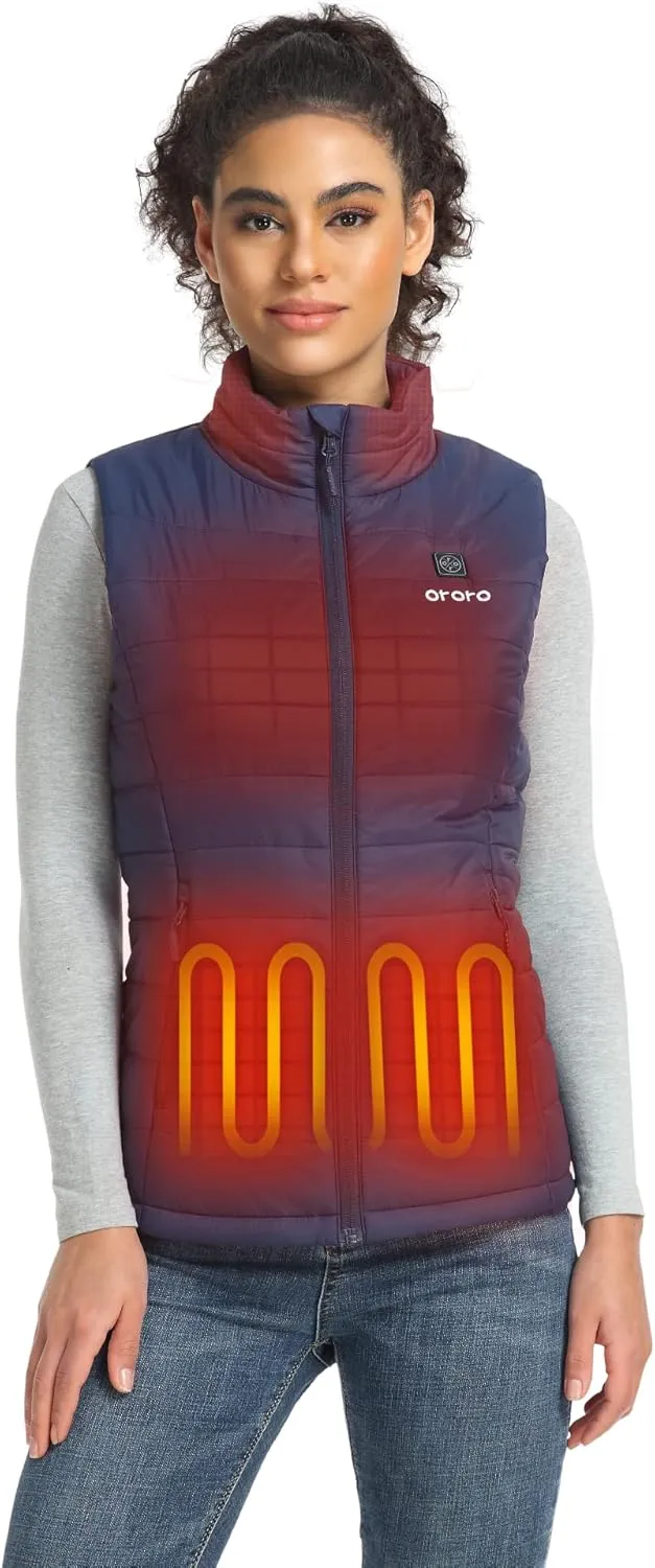 ORORO Women's Lightweight Heated Vest with Battery Pack (Charger Not Included)