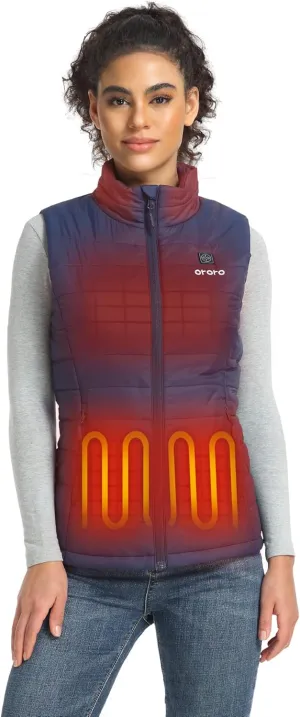 ORORO Women's Lightweight Heated Vest with Battery Pack (Charger Not Included)