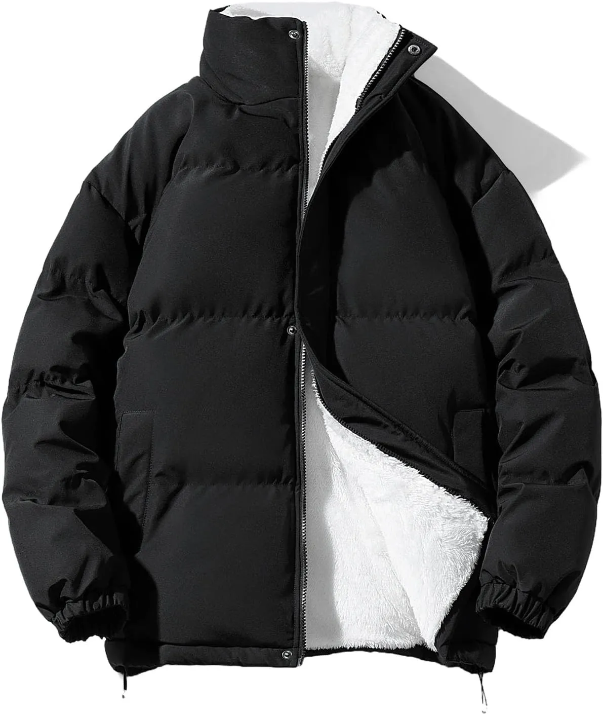 Pink Cotton-Padded Coats Women Thick Warm Fleece Lined Parka Jacket Outerwear Winter Coat Women Puffer Jacket