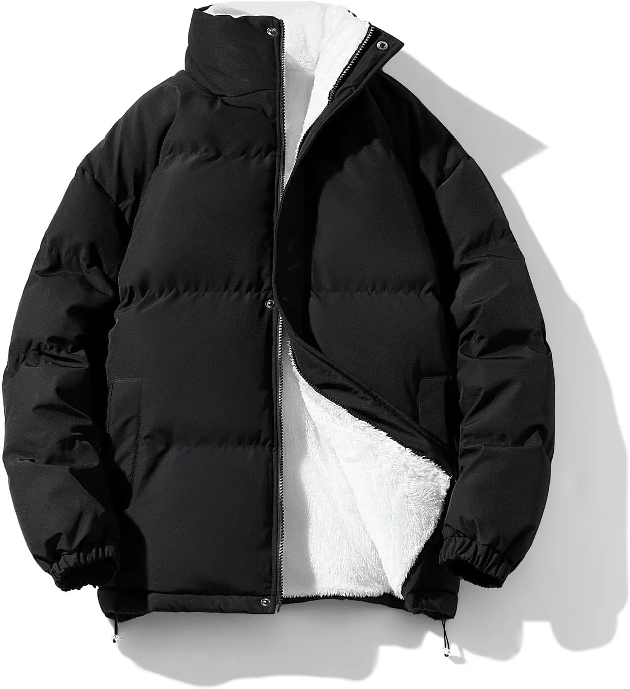 Pink Cotton-Padded Coats Women Thick Warm Fleece Lined Parka Jacket Outerwear Winter Coat Women Puffer Jacket