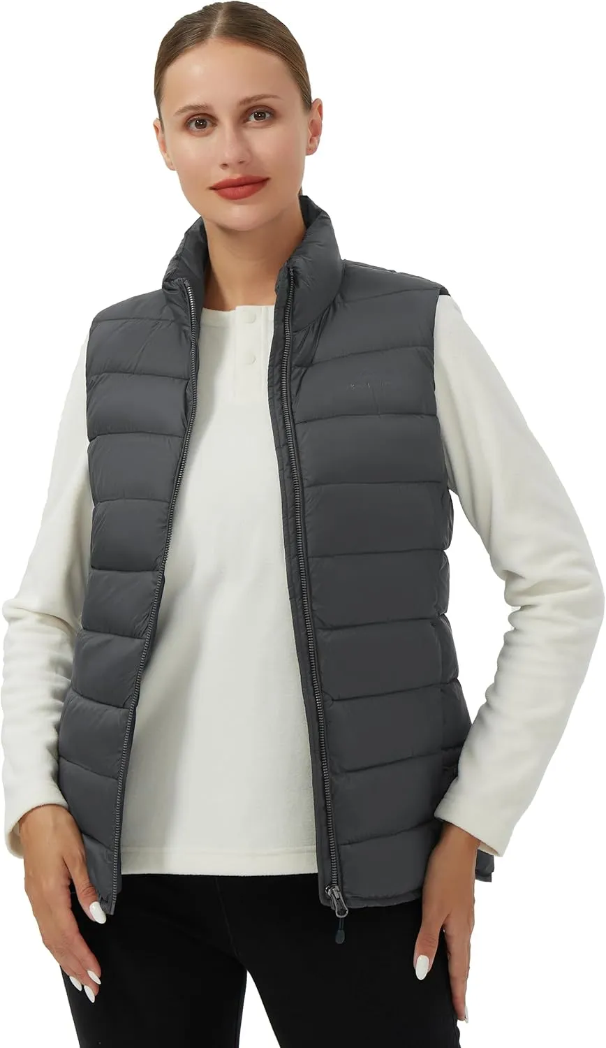Pioneer Camp Puffer Vest Women Lightweight Packable Sleeveless Bubble Quilted Zip Up Padded Warm Winter Outerwear Puffy Vests