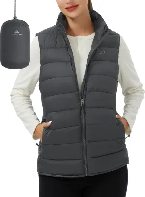 Pioneer Camp Puffer Vest Women Lightweight Packable Sleeveless Bubble Quilted Zip Up Padded Warm Winter Outerwear Puffy Vests