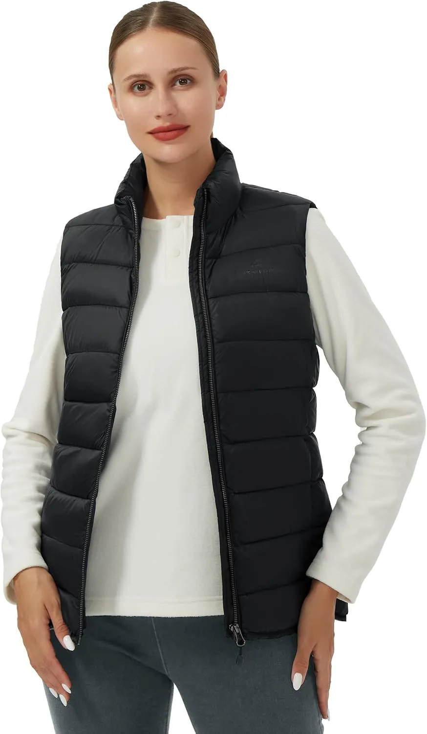 Pioneer Camp Puffer Vest Women Lightweight Packable Sleeveless Bubble Quilted Zip Up Padded Warm Winter Outerwear Puffy Vests