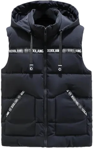 Plus Size Men Sleeveless Jacket Winter Hooded Cotton Padded Vest Man Warm Camo1 Waistcoat