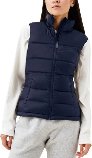 Puffer Vest Women Zip Up Sleeveless Stand Collar Outerwear Vest Puffy Warm Lightweight Winter Jacket Coat