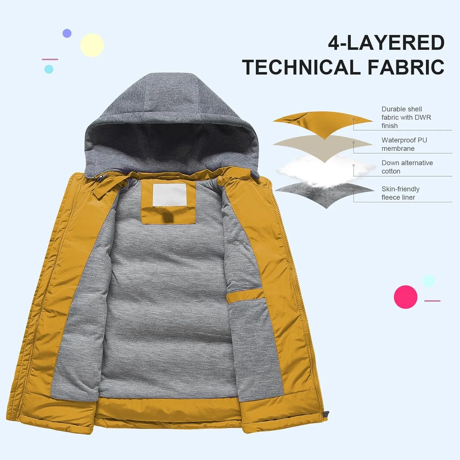 Pursky Girl's and Boy's Warm Puffer Vest Coat Water Resistant Sleeveless Jacket With Detachable Hood for 6-14Y