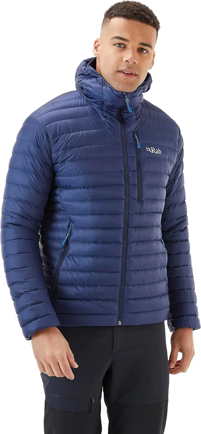 Rab Men's Microlight Alpine 700-Fill Down Hooded Puffer Jacket for Hiking & Skiing