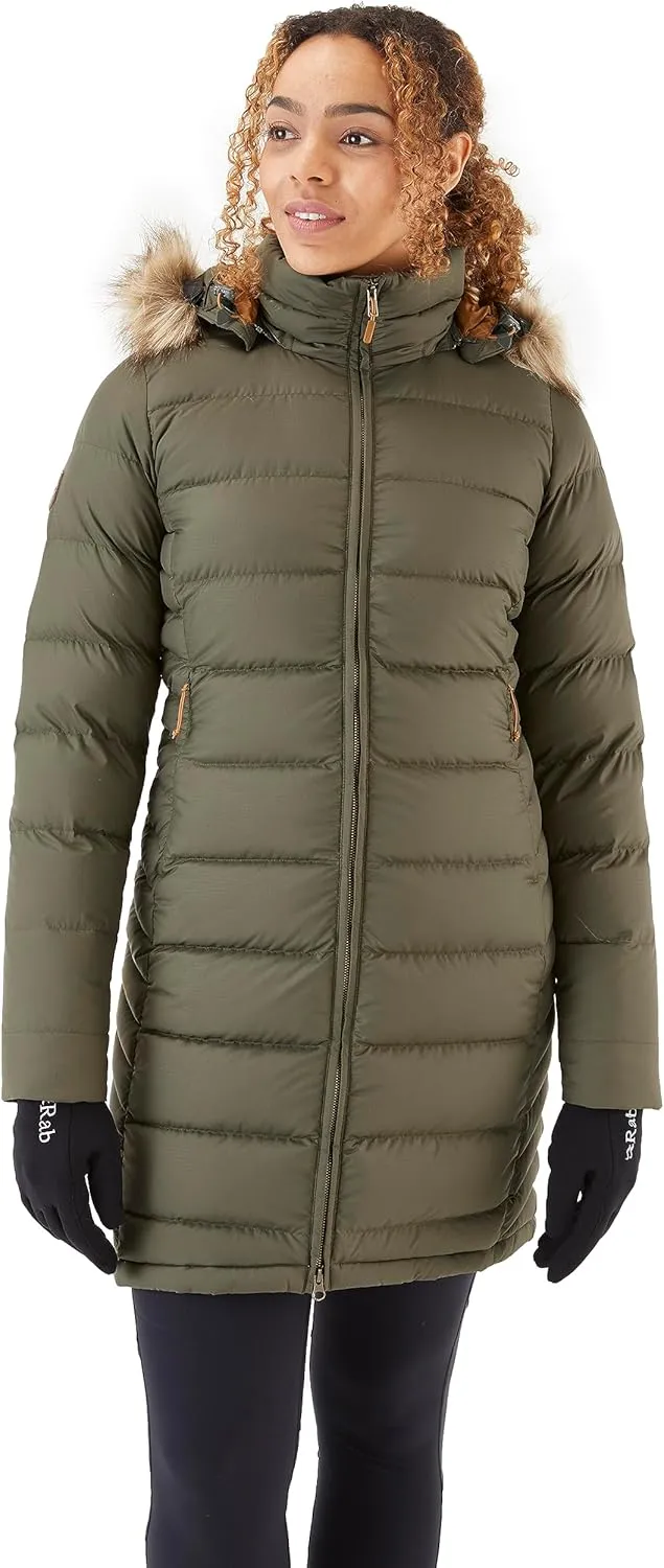 Rab Women's Deep Cover 700-Fill Long Down Parka Winter Coat for Hiking and Apres-Ski